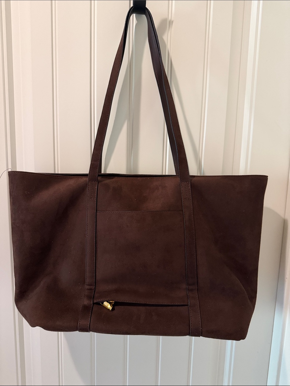 Poppy & Peonies The Meadow Tote in Chocolate Brown Suede - Picture 3 of 14